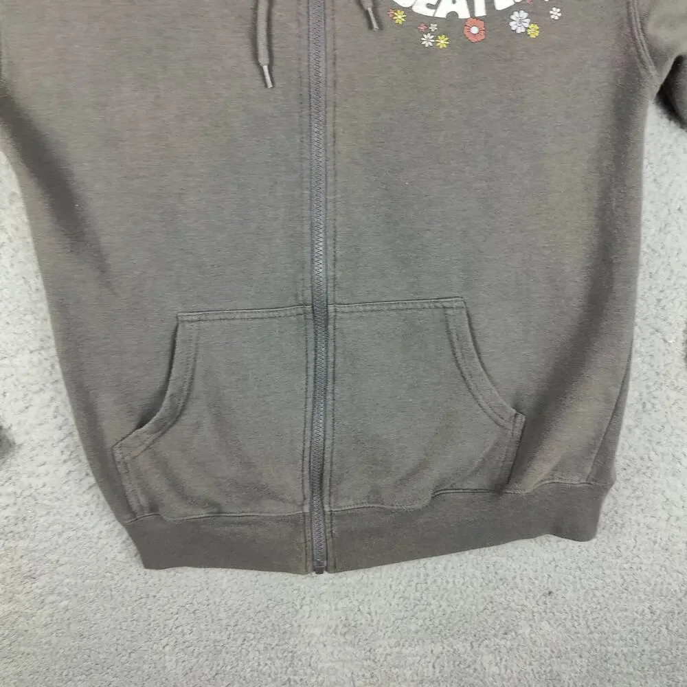 The Beatles Hoodie Grey Adult Small Full Zip Sweater Hooded Sweatshirt Band Tee